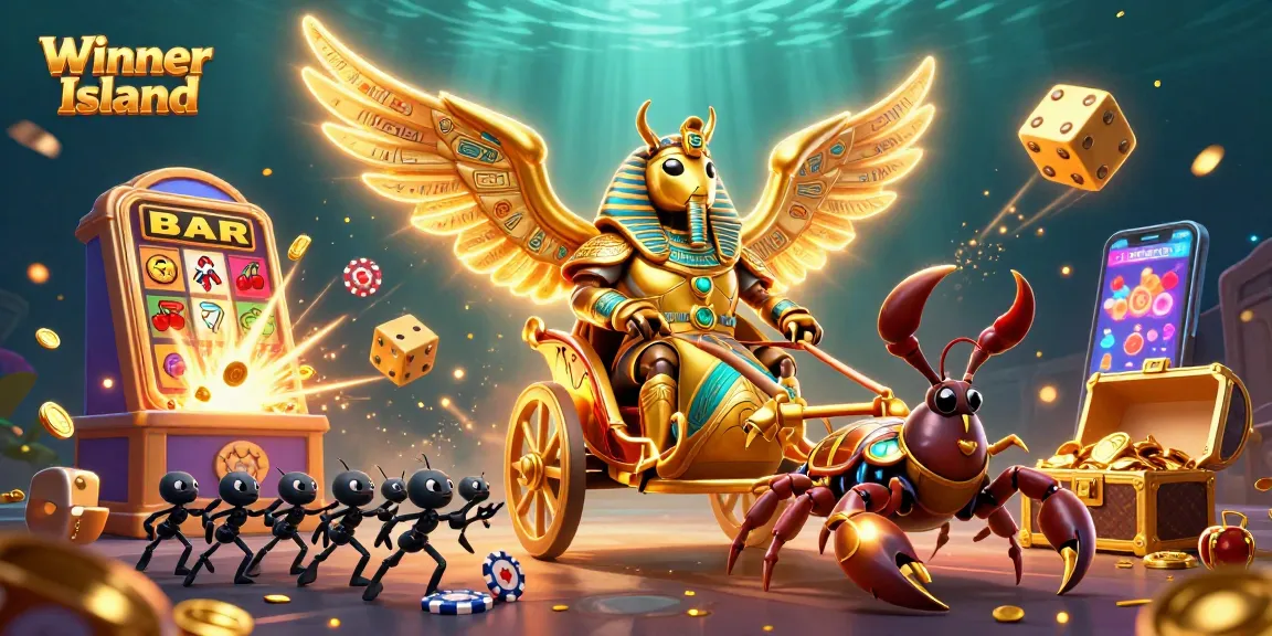Engage with Winner Island's thrilling casino experience, featuring vibrant 3D characters and games.