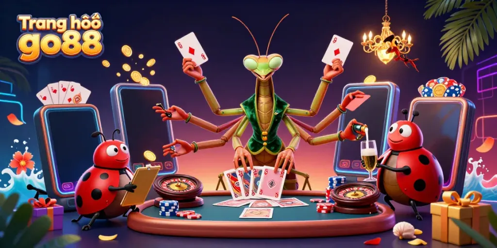 Engage in thrilling gameplay at Trang chủ go88 with vibrant casino elements and animated characters.