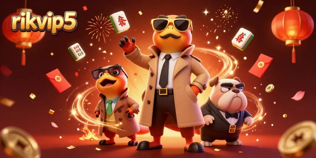 Watch the raptors creatively enter a VIP casino lounge in this lively rikvip5 illustration.