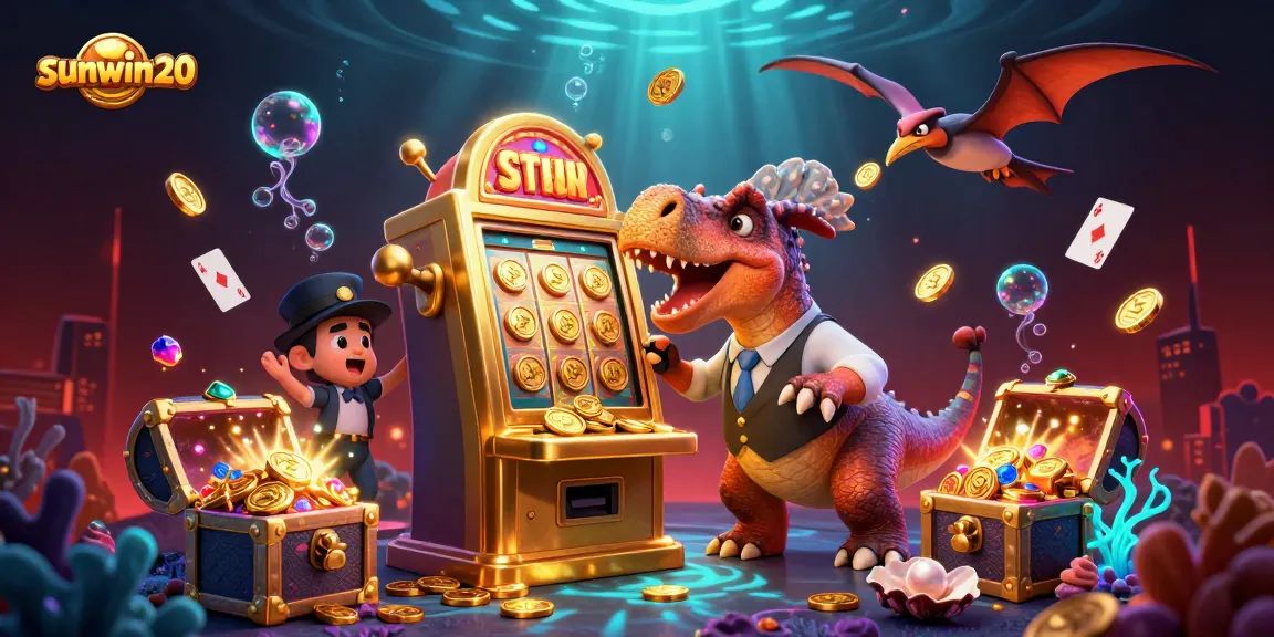 Experience the thrill of sunwin20 with a pachycephalosaurus winning jackpots amidst an underwater casino