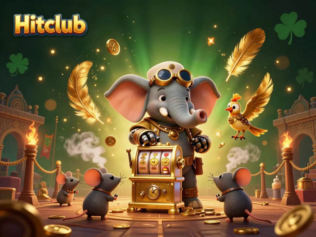 Engage with Hitclub's thrilling slot machine action led by a steampunk elephant engineer.