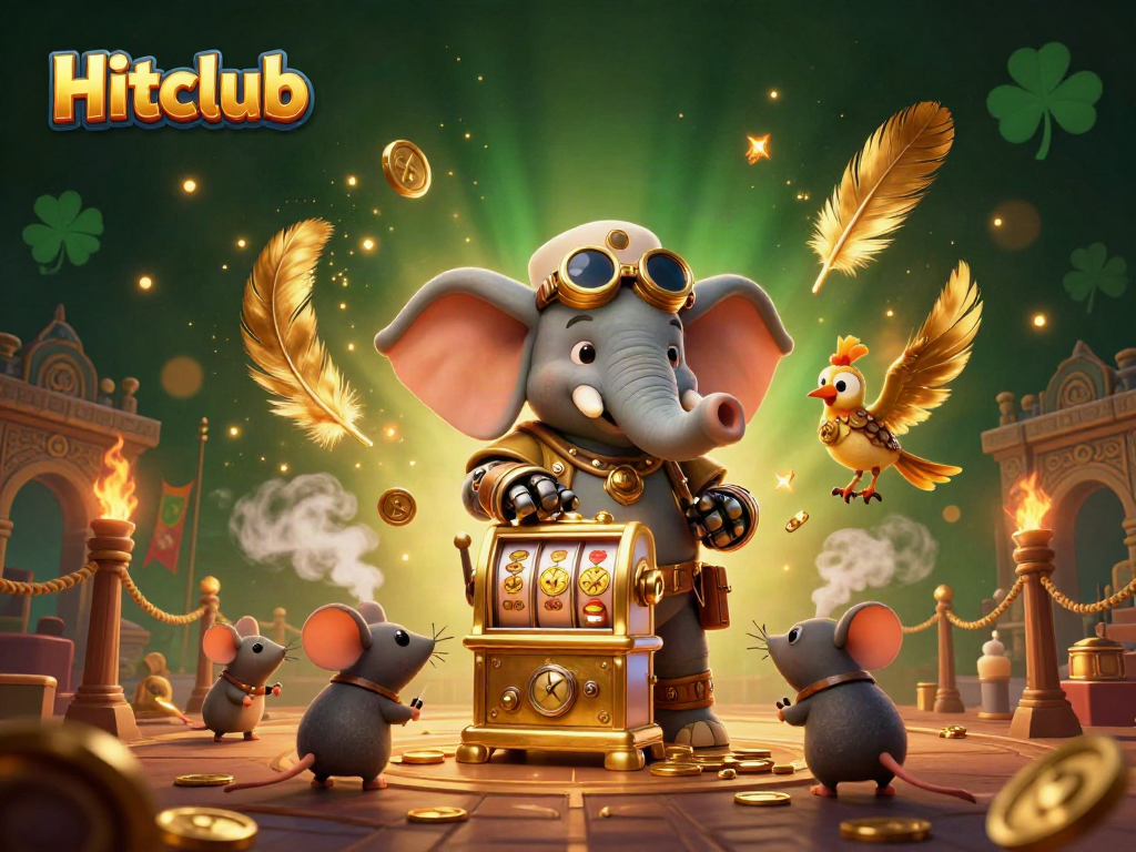 Engage with Hitclub's thrilling slot machine action led by a steampunk elephant engineer.